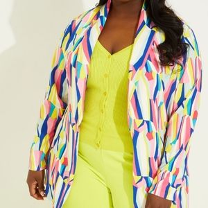 Printed Crepe Boyfriend Blazer 14/16